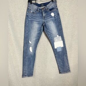 Lucky Brand Blue Boyfriend Jeans with Patchwork